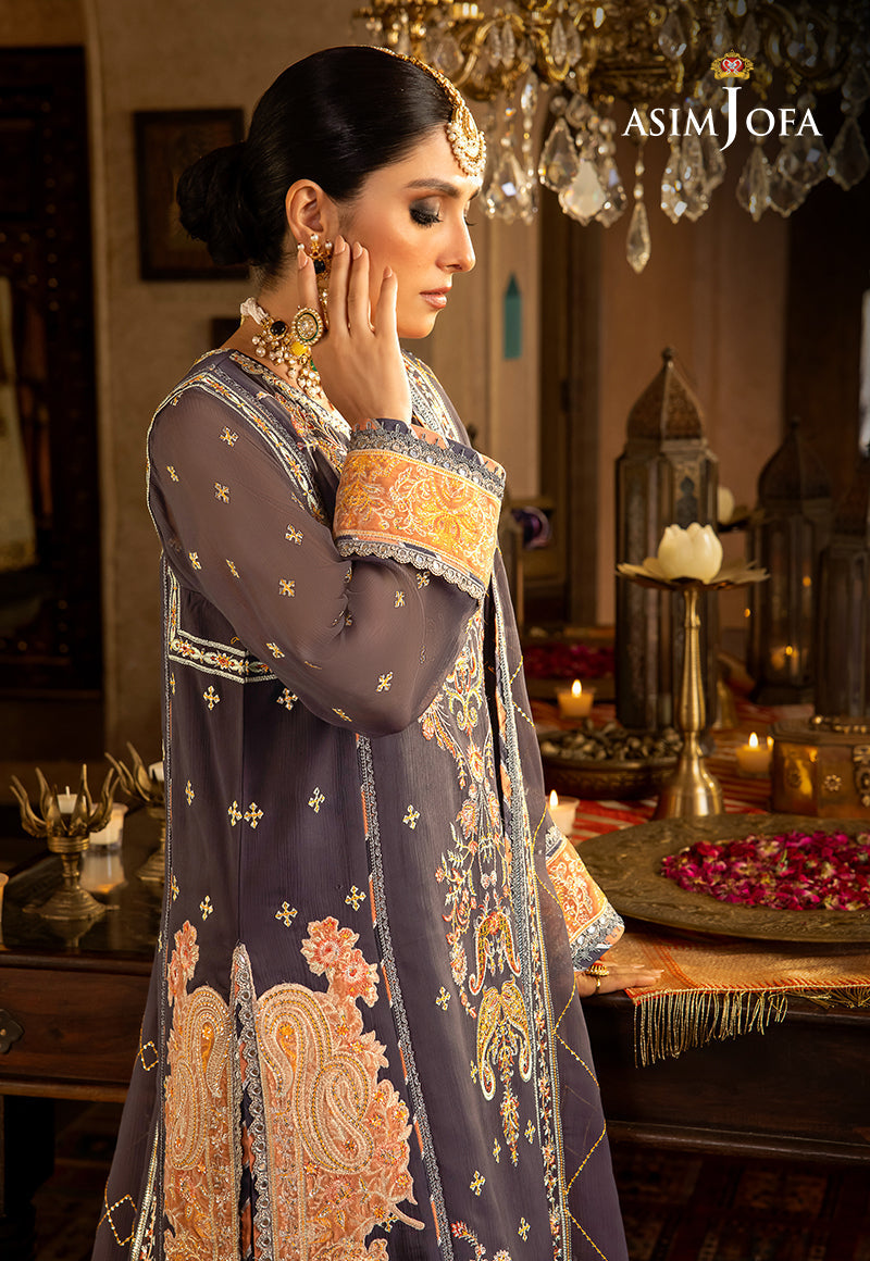 Asim Jofa Velvet Festive Ajvf-04 Embroidered Chiffon 3 Pcs