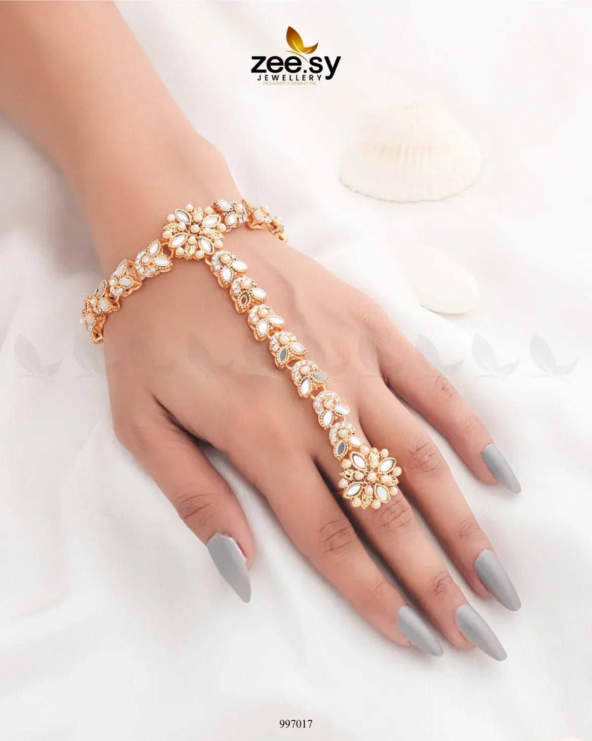 Kritika Anja Accessories Golden White - Zeesy Jewellery
