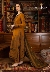 Asim Jofa Kashmiri Taanka - Embroidered Shawl collection Ajkt-12 Embroidered Slub Raw Silk 3 Pcs
