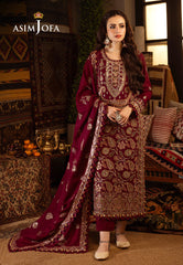 Asim Jofa Designers Limited Edition Ajktd-08 Embroidered Stitched 3 Pcs