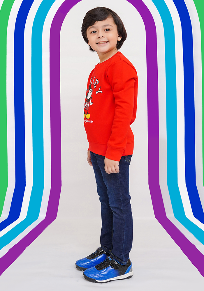 Fleece Printed Sweatshirt - Wear Ochre