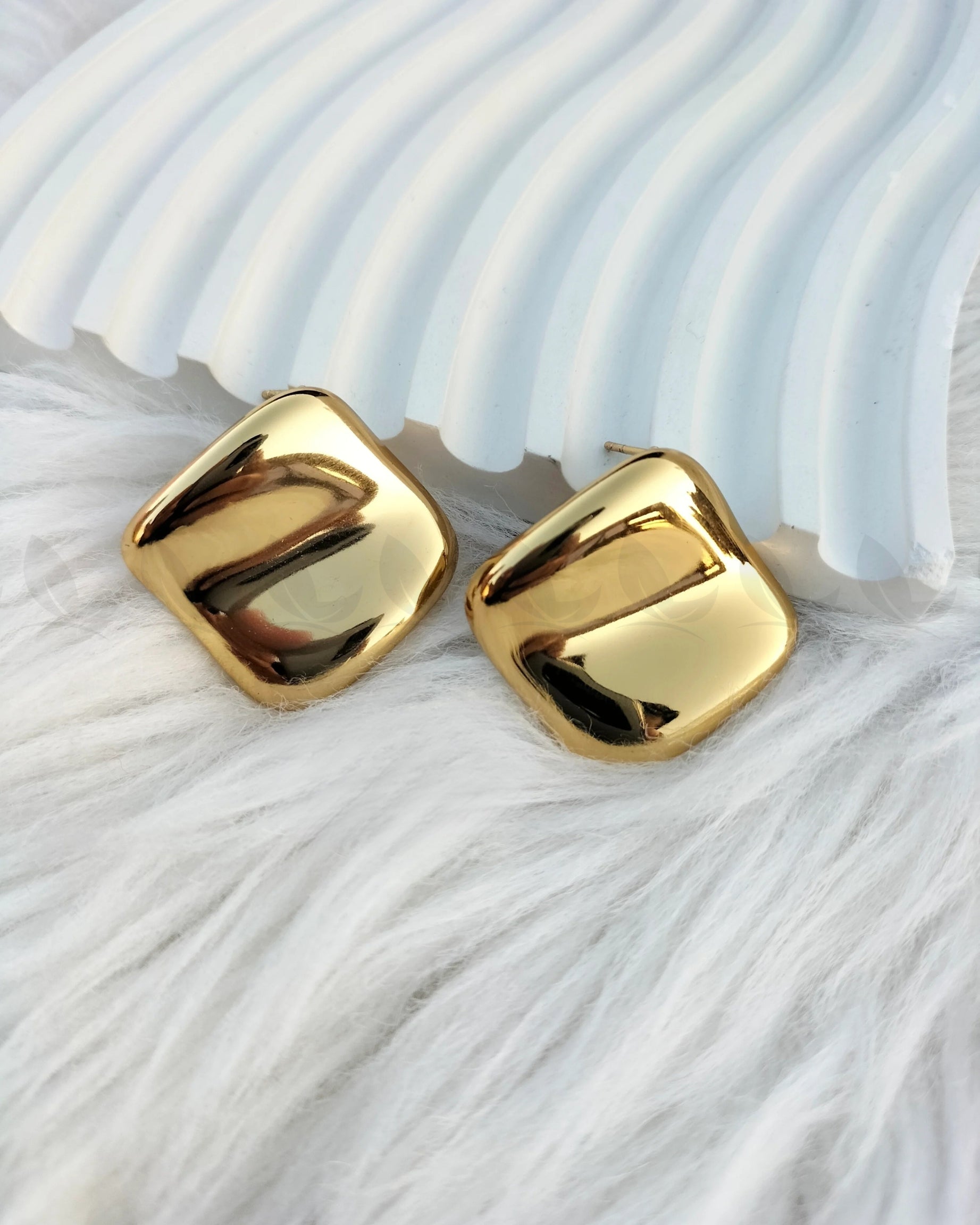 Outlaw Gold Puffed Stud Earrings - Zeesy Jewellery