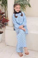 Shanzey Stitched 3 Piece Printed Cotton Suit-SHK-7002-Sky Blue
