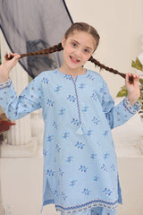 Shanzey Stitched 3 Piece Printed Cotton Suit-SHK-7002-Sky Blue
