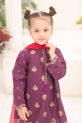 Shanzey Stitched 3 Piece Printed Cotton Suit-SHK-7003-Purple