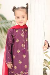 Shanzey Stitched 3 Piece Printed Cotton Suit-SHK-7003-Purple