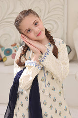 Shanzey Stitched 3 Piece Printed Cotton Suit-SHK-7005-Off White