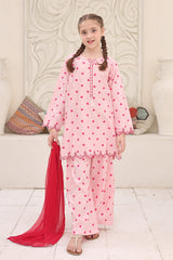 Shanzey Stitched 3 Piece Printed Cotton Suit-SHK-7006-Pink