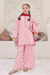 Shanzey Stitched 3 Piece Printed Cotton Suit-SHK-7006-Pink