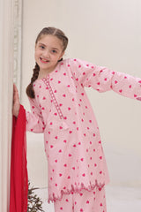 Shanzey Stitched 3 Piece Printed Cotton Suit-SHK-7006-Pink