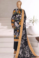 Sada Bahar Stitched 3 Piece Printed Khaddar Vol-02 Suit-KD-PR-7045-Black
