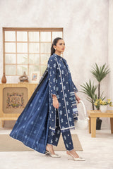 Meerak 3 Piece Emb Khaddar Suit-Aztec Ivory