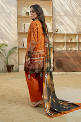 Gul-e-Rang by Meerak Stitched 3 Piece Summer Emb Slub Lawn Suit-MARVI