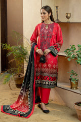 Gul-e-Rang by Meerak Stitched 3 Piece Summer Emb Slub Lawn Suit-MAHROKH