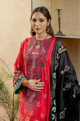 Gul-e-Rang by Meerak Stitched 3 Piece Summer Emb Slub Lawn Suit-MAHROKH