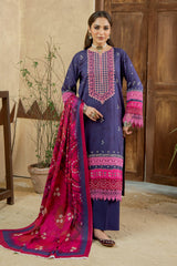 Gul-e-Rang by Meerak Stitched 3 Piece Summer Emb Slub Lawn Suit-ROSHANARA