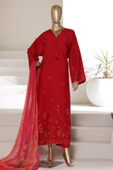 Sada Bahar Stitched 3 Piece Summer Kaftaan Suit-PR-722 RED
