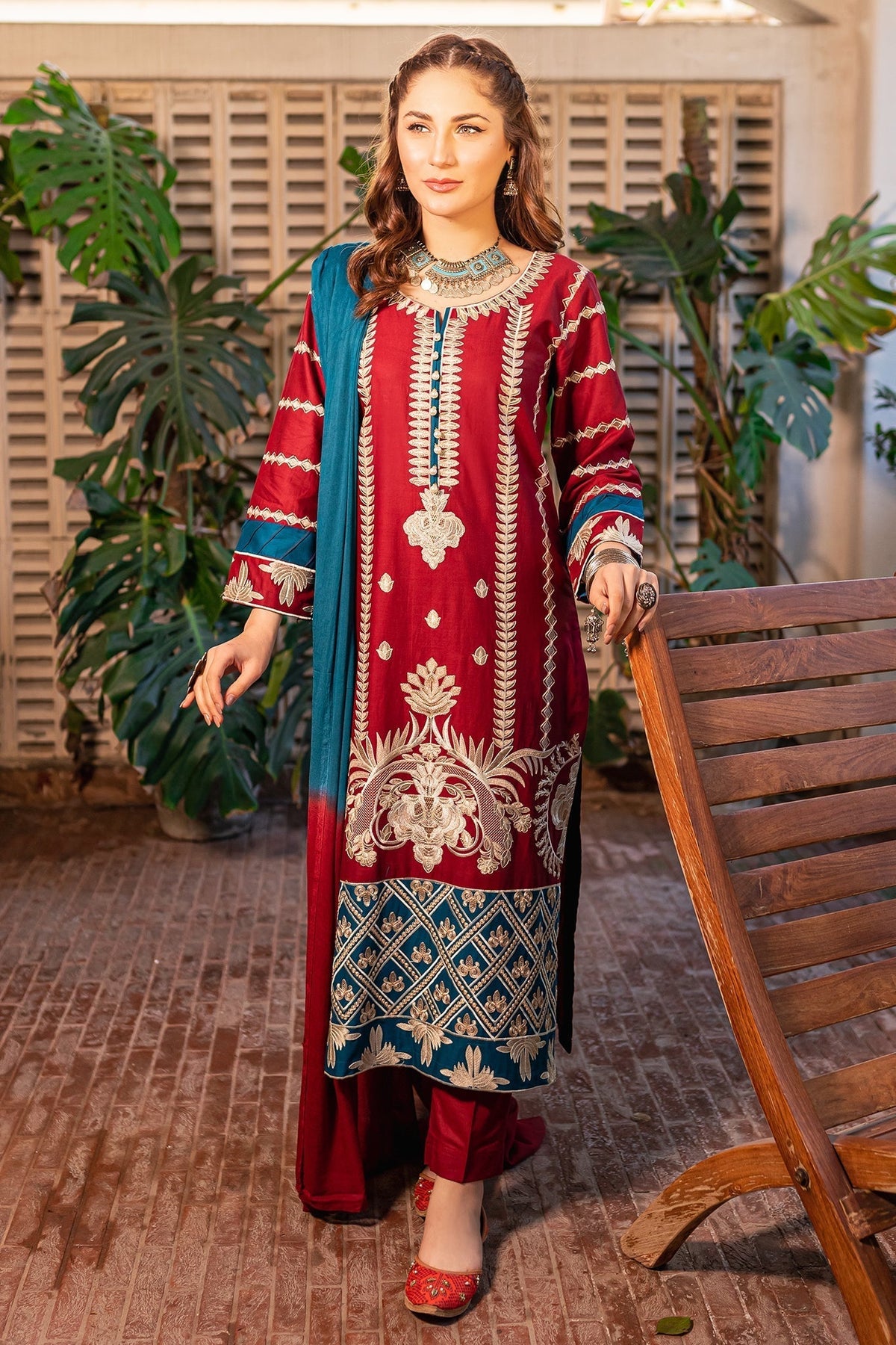 Panache Apparel Stitched Luxury Collection-Maroon Charm