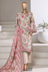Sada Bahar Stitched 3 Piece Khaddar With Shimmer Suit-KD-PR-7538-Skin