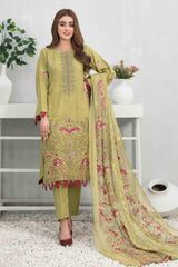 Zairah by Tawakkal Unstitched 3 Piece Leather Peach Suit-LP-7581
