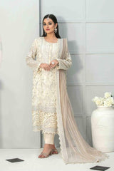 Mahaba by Tawakkal Semi Stitched 3 Piece Embroidered Chiffon Suit-M-7660