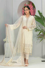 Mahaba by Tawakkal Semi Stitched 3 Piece Embroidered Chiffon Suit-M-7665