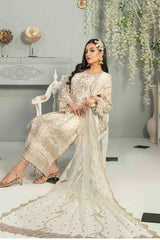 Mahaba by Tawakkal Semi Stitched 3 Piece Embroidered Chiffon Suit-M-7667