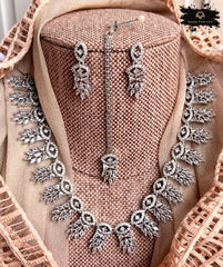 Made For Her-Radiant AD Zircon Necklace Set - KIA1231