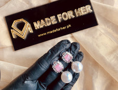 Made For Her-Pearly Rect Earings - KAHD122