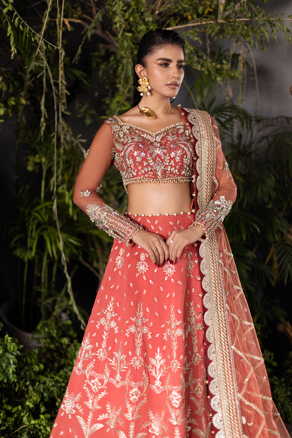 Flurie By Meeral Unstitched 3 Piece Formals Vol-03 Collection'2025-Ember Rose