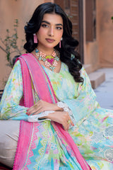 Rut Rang By Riaz Arts Unstitched 3 Piece Digital Print Emb Suit-D-07