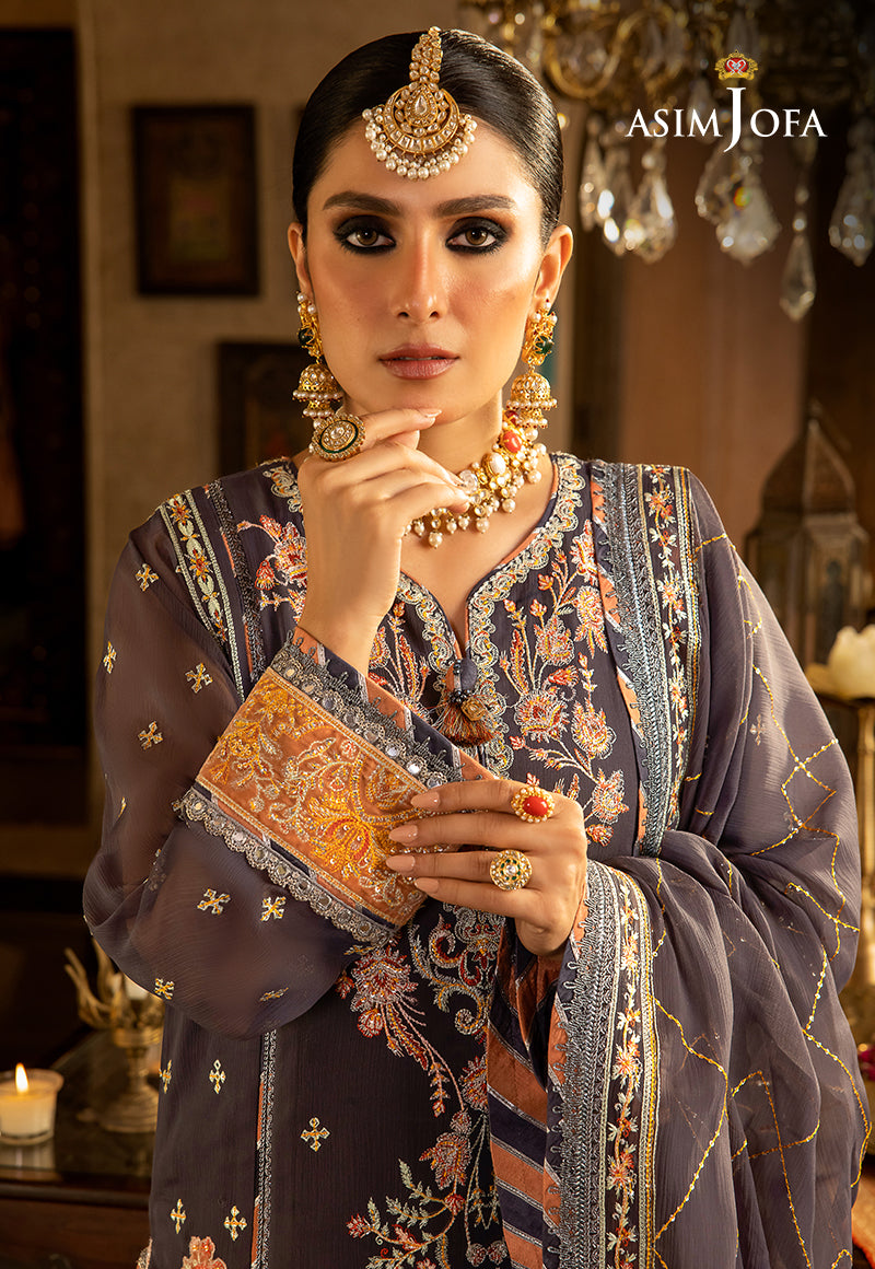 Asim Jofa Velvet Festive Ajvf-04 Embroidered Chiffon 3 Pcs