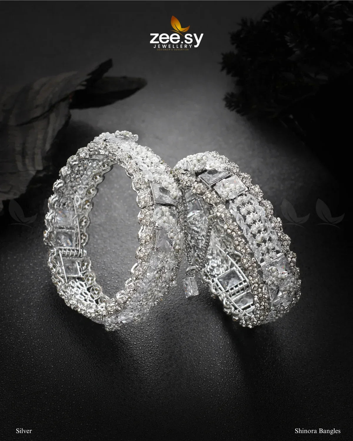 Shinora Bangles Silver - Zeesy Jewellery
