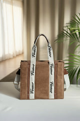 Light brown Jute tote bag Chloe style with fineur branding for girls Pakistan
