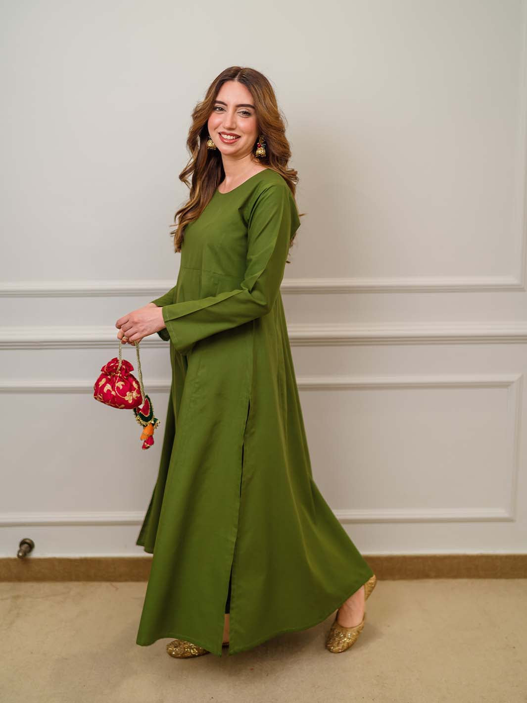 TNG Nyra 2 Piece Green Kalidaar Shirt Trouser Collection'2024