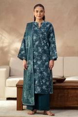 Ilara By Seran Unstitched 3 Piece Digital Printed Cambric Edit Suit-06-Cerule
