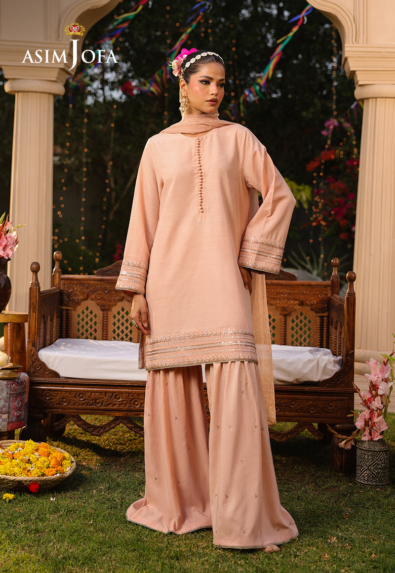 Asim Jofa Essential Pret Drop 8 Ajpb-165 Embroidered Raw Silk 2Pc