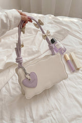 Fineur Handbag Baggie - Off White (Lilac Strap)