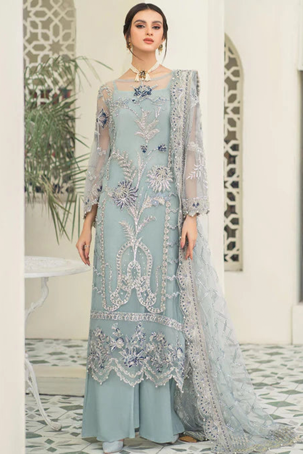 Meeral Unstitched 3 Piece Luxury Formals Pret Collection'2025-Falak - Meeral Luxe