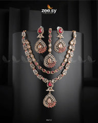Zinnia Necklace Sets Fuchsia - Zeesy Jewellery