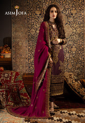 Asim Jofa Kashmiri Taanka - Embroidered Shawl collection Ajkt-05 Embroidered Slub Raw Silk 3 Pcs