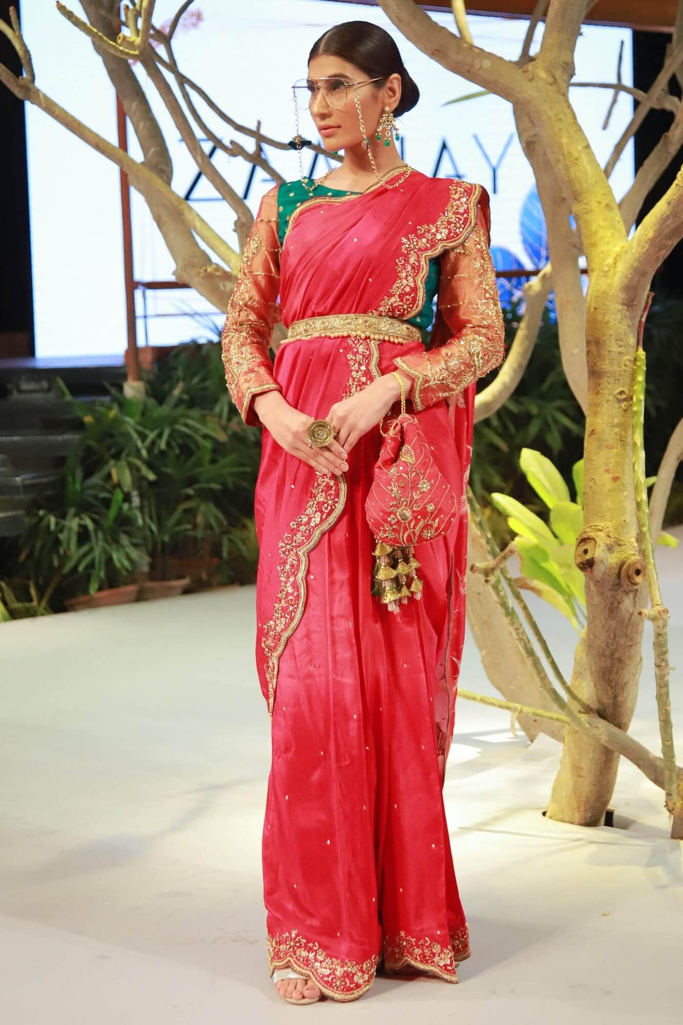 Zehnaseeb By Zaaviay Unstitched Kesariya