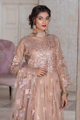 La Maison by Tawakkal Semi Stitched 3 Piece Ornate Emb Maxi Suit-LM-8075