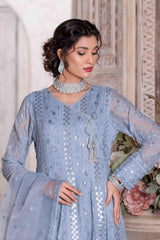 La Maison by Tawakkal Semi Stitched 3 Piece Ornate Emb Maxi Suit-LM-8086