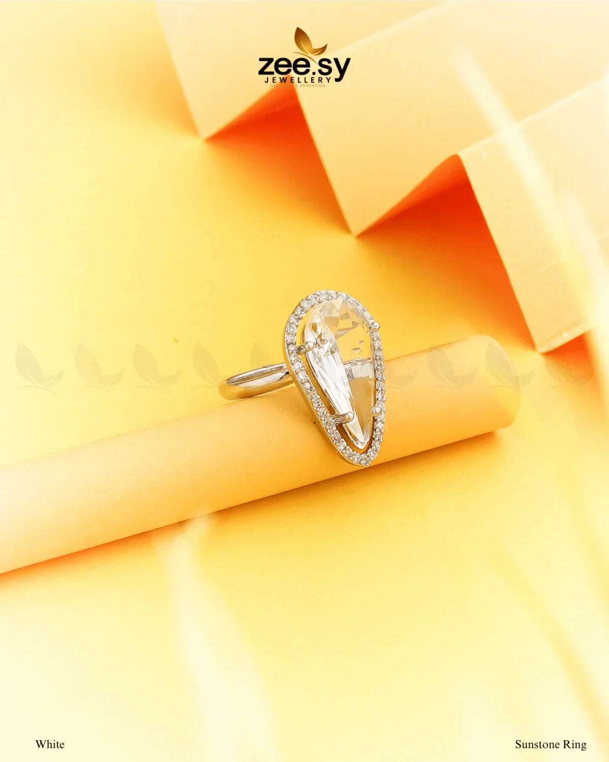 Sunstone Ring White - Zeesy Jewellery