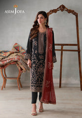 Asim Jofa Stitched 3 Piece Luxury Pret Suit-AJLPN-06 Embroidered Poly Silk Stitched 3pcs