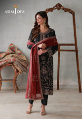 Asim Jofa Stitched 3 Piece Luxury Pret Suit-AJLPN-06 Embroidered Poly Silk Stitched 3pcs