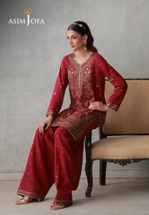 Asim Jofa Stitched 2 Piece Luxury Pret Suit-AJLPN-09 Embroidered Poly Silk Stitched 2pcs