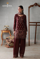 Asim Jofa Stitched 3 Piece Luxury Pret Suit-AJLPN-05 Embroidered Poly Silk Stitched 3pcs