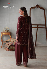 Asim Jofa Stitched 3 Piece Luxury Pret Suit-AJLPN-05 Embroidered Poly Silk Stitched 3pcs